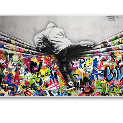 Tableau Street Art <br> Graffiti Banksy Evasion Urbaine