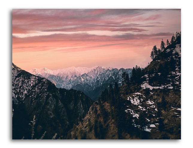 Tableau montagne, paysage en toile imprimée reflet montagne en