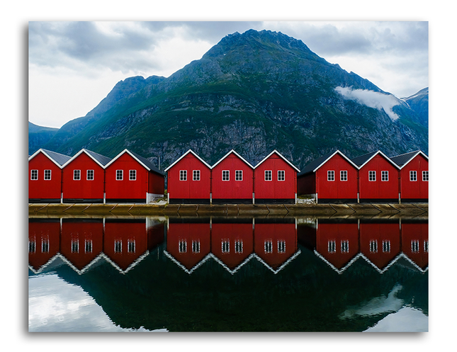 Tableau Scandinave - Red Home  - Tableau Paysage Scandinave